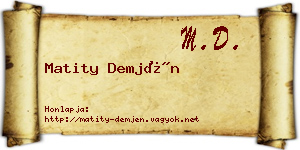 Matity Demjén névjegykártya